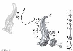 SWIVEL/WHEEL BEARING, FRONT, AWD