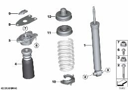 SINGLE COMPONENTS FOR REAR SPRING STRUT diagram for BMW 2 Series F23 LCI 225d