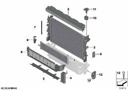 Elementy mocujące chłod. płynu chłodz. diagram for BMW 7 Series G12 LCI 740LdX