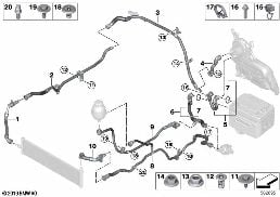 Ob.płynu chłodz.zes.akum.a wys.nap. diagram for BMW 7 Series G12 LCI 740LdX