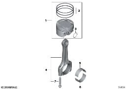 CRANKSHAFT CONNECT.ROD WITH PISTONS diagram for BMW 2 Series F46 Gran Tourer 218i
