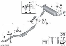 R エキゾースト システム diagram for BMW 3 Series G21 ツーリング 318i