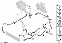 Ob.płynu chłodz.zes.akum.a wys.nap. diagram for BMW 7 Series G12 LCI 740LdX