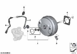Servofreno, depressione diagram for BMW 5 Series G38 528Li