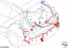 REP.CABLE F.MAIN WIRING HARNESS - REAR diagram for BMW 1 Series F40 M135iX