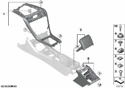 MOUNTING PARTS, CENTER CONSOLE diagram for BMW 8 Series G14 Convertible 840dX