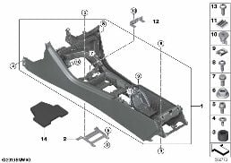 CENTER CONSOLE diagram for BMW 8 Series G14 Convertible 840dX