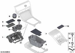 STORAGE TRAY, CENTER CONSOLE diagram for BMW 8 Series G14 Convertible 840dX
