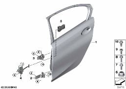 REAR DOOR - HINGE/DOOR BRAKE diagram for BMW 3 Series G20 Sedan 330d