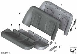 SEAT REAR, UPHOLSTERY & COVER BASE SEAT diagram for BMW 3 Series G28 Sedan 320Li
