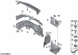 Aanbouwdelen motorruimte diagram for BMW X1L F49 LCI X1 25Li