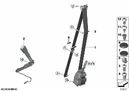 SAFETY BELT, REMA, FRONT diagram for BMW 3 Series F30 328i
