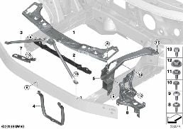 Voorzijde diagram for BMW X1L F49 LCI X1 25Li