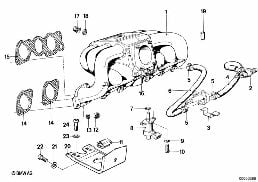Dispositif d'admission diagram for BMW 3 Series E21 323i
