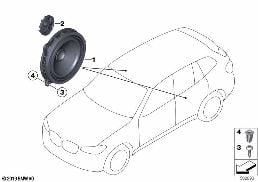 SINGLE PARTS F REAR DOOR LOUDSPEAKER diagram for BMW X3 G01 20i