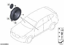 SINGLE PARTS F FRONT DOOR LOUDSPEAKER diagram for BMW X3 G01 20i