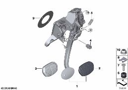 Dźwignia nożna automat. skrzyni biegów diagram for BMW X2 F39 M35iX
