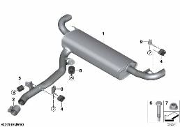 Výfukové potrubí zadní diagram for BMW X5 G05 30dX