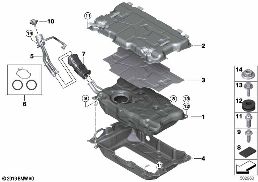 FUEL TANK/MOUNTING PARTS diagram for BMW X3 G01 30eX
