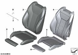 SEAT, FRONT, UPHLSTRY, COVER, SPORT SEAT diagram for BMW X4 M F98 X4 M