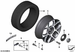 Roue en alliage léger style 767 diagram for BMW Rolls-Royce Cullinan RR31 Cullinan
