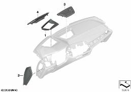 Individual dashboard aanbouwdelen diagram for BMW X5 G05 40iX