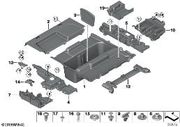 MOUNTING PARTS FOR TRUNK FLOOR PANEL diagram for BMW 3 Series F31 328i