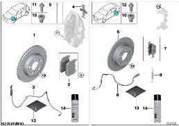 BRAKE SERVICE diagram for BMW 5 Series G60 Sedan i5 eDrive40