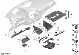 MOUNTING PARTS, I-PANEL, BOTTOM diagram for BMW 1 Series F40 128ti