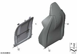 SEAT, FRONT, BACKREST TRIM COVERS diagram for BMW X4 M F98 X4 M