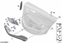 MOUNTING PARTS, DOOR TRIM, REAR diagram for BMW 2 Series F44 Gran Coupé 220iX