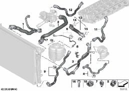 COOLING SYSTEM COOLANT HOSES diagram for BMW 4 Series G26 Gran Coupé M440iX