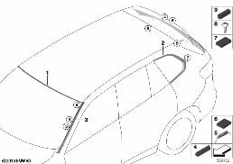 玻璃 安装件 diagram for BMW X5 G05 40iX