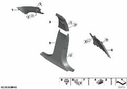 TRIM PANEL A- / B- / C-COLUMN diagram for BMW 1 Series F40 128ti