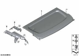 REAR WINDOW SHELF diagram for BMW 1 Series F40 128ti