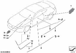 LED MODULE/FIBER-OPTIC CONDUCTOR/ECU diagram for BMW 8 Series G16 Gran Coupé 840dX