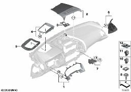 MOUNTING PARTS, I-PANEL, TOP diagram for BMW 8 Series G14 Convertible 840dX