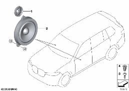SINGLE PARTS F FRONT DOOR TOP-HIFI SYST. diagram for BMW X7 G07 30dX