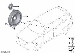 SINGLE PARTS F REAR DOOR TOP-HIFI SYST. diagram for BMW X7 G07 30dX