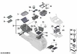 STORAGE TRAY, CENTER CONSOLE diagram for BMW X6 M F96 X6 M
