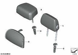 REAR SEAT HEAD RESTRAINT diagram for BMW X5 G05 30dX