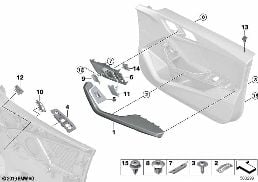 SURFACE-MOUNTED PARTS, DOOR PANEL, FRONT diagram for BMW 2 Series F44 Gran Coupé 220iX
