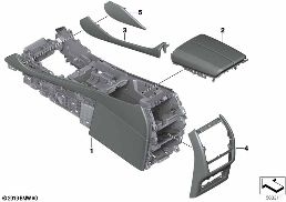 Individual consolle centrale pelle diagram for BMW X5 M F95 X5 M