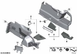 LATERAL TRUNK FLOOR TRIM PANEL diagram for BMW 8 Series F93 M8 Gran Coupe M8