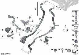 COOLING WATER HOSES diagram for BMW X5 G05 M50iX