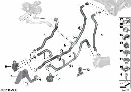 COOLING WATER HOSES diagram for BMW X5 G05 45eX