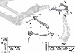 Vorderachse Querlenker/Zugstrebe Allrad diagram for BMW X5 M F95 X5 M