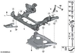 Vorderachsträger Allrad diagram for BMW X5 M F95 X5 M