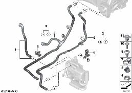 Hadice chlazení nezávislé topení diagram for BMW X5 G05 30dX