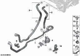COOLING WATER HOSES diagram for BMW X7 G07 40dX